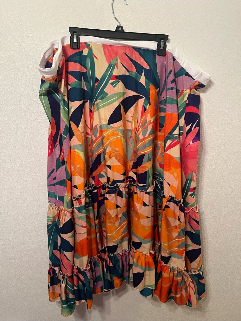 Tropical Floral Tiered Midi Skirt - Multicolor - Cato Brand - Size: 26